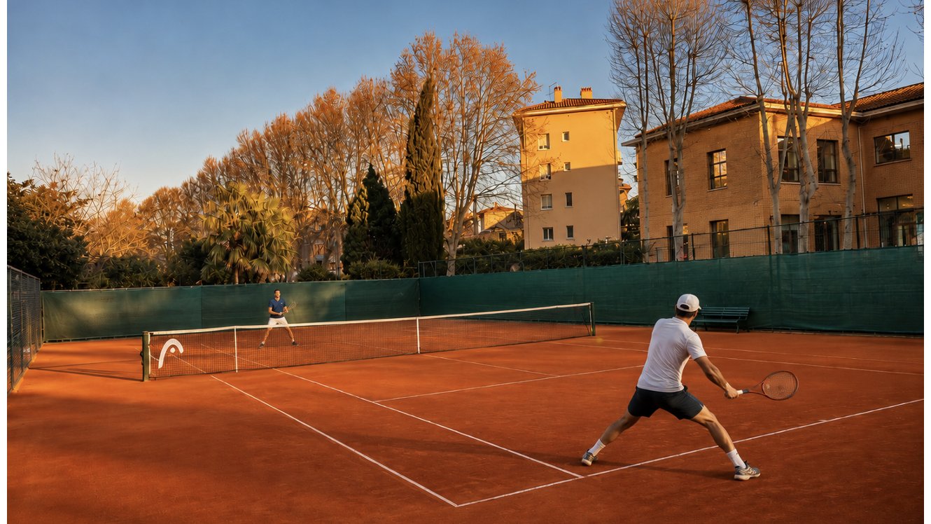 Joueur de tennis sur terre battue au TCL Toulon